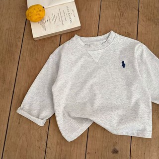 Mùa Xuân Thu Trẻ Em Dài Tay Áo Thun Bé Trai Bé Gái Retro Đáy Áo Sơ Mi Hoạt Hình Thường Ngày Cổ Tròn Top