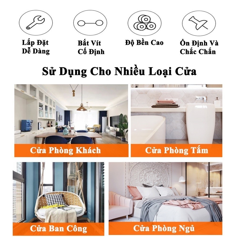 Chốt Chặn Cửa Thông Minh 2 Chiều Chống Va Đập, Hợp Kim Cao Cấp, Giữ Cửa An Toàn