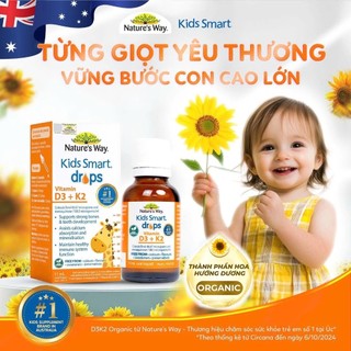 Vitamin D3K2 Thế Hệ Mới ORGANIC Nature’s Way Cho Bé chai 11ml