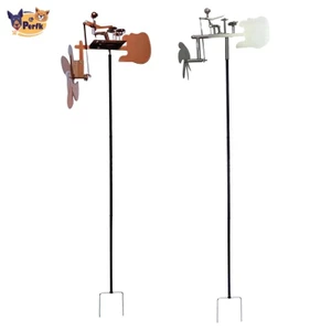 Sân Drummer Cối Xay Gió Bộ Gõ Âm Nhạc Tượng Tượng Có Cổ Phần Vườn Gió Spinner Cho Sân Trang Trại Sân Sau Sân