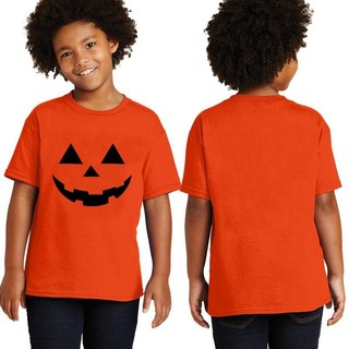 Áo thun trẻ em Halloween in hình bí ngô cười Trang phục ngắn tay ma quái cho bé trai bé gái