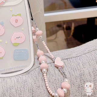 【Chamvn】Dây đeo điện thoại DIY Phụ kiện dây đeo điện thoại Túi đựng tai nghe Trang trí hình trái tim sáng tạo