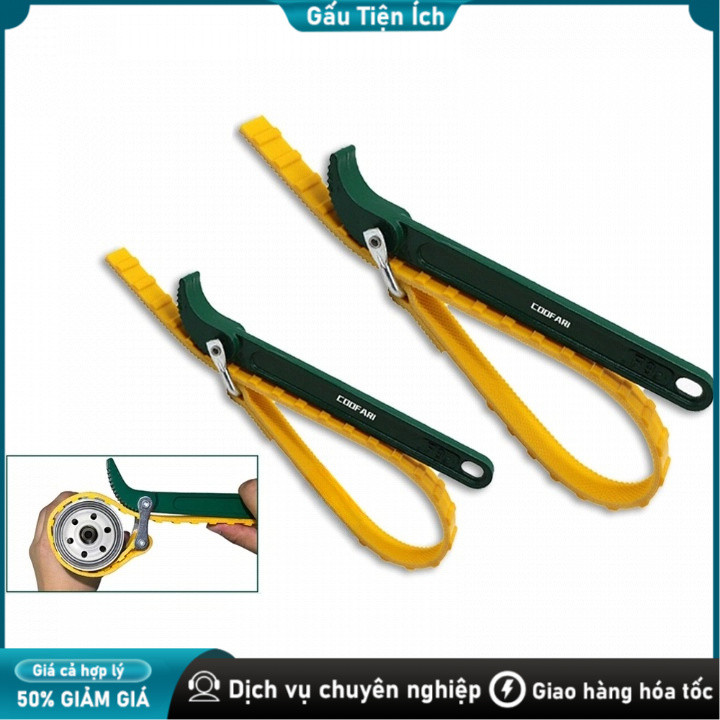 Cảo mở lọc dầu (nhớt) bằng dây xích/ da có khấc  9 inch12 inch cảo lọc nhớt