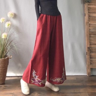 24.7.9 Counter Tail Hàng Hóa Rò Rỉ Vải Lanh Cotton Quần Nữ Retro Phong Cách Dân Tộc Thêu Quần Ống Rộng Ôm Hơn Nhìn Quần Dài Hàng Hóa Đuôi Rò Rỉ Vải Lanh Cotton Quần Nữ Retro Phong Cách Dân Tộc Thêu Ống Rộng Quần Slimm