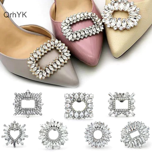 Thời Trang Nhà Máy Nữ Kẹp Giày Cưới Cô Dâu Giày Trang Trí Nữ Cao Gót Ch Trang Sức Giày Kim Cương Giả Pha Lê Trang Trí QrhYK