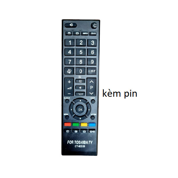 tay điều khiển remote từ xa tivi Toshiba ngắn CT-90336-kèm pin