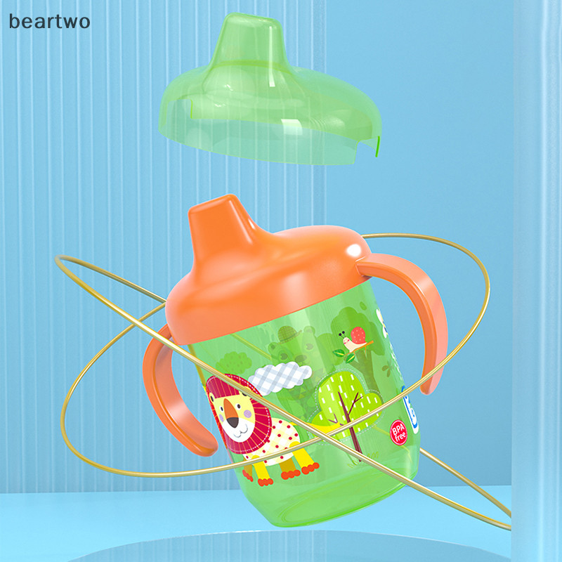< Beartwo > Cốc uống nước học tập cho bé có tay cầm Chai nước chống rò rỉ lật Cốc mỏ vịt đẹp