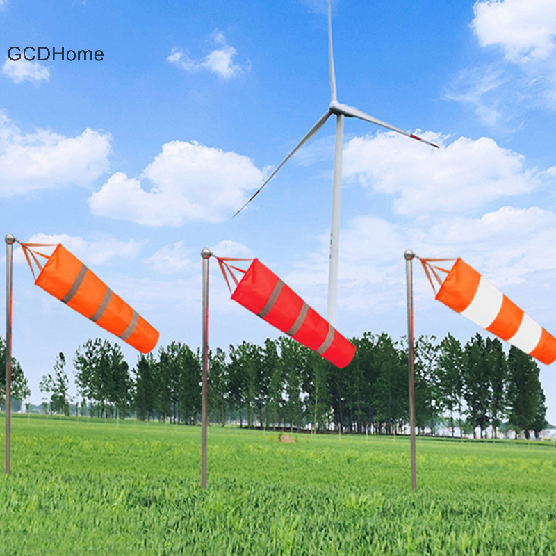 Gcdhome 80cm Windsock Gió Ngoài Trời Đo Định Hướng Thời Tiết Vane Đai Phản Quang HOT