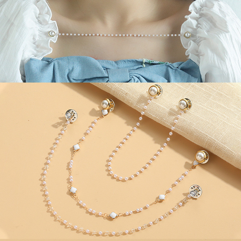 [Yunyuan] Quần Áo Dây Xích Chống Trơn Trượt Phụ Kiện Quần Áo Cardigan Khăn Choàng Cố Định Kẹp Treo Dây Xích Áo Sơ Mi Cổ Dây Xích