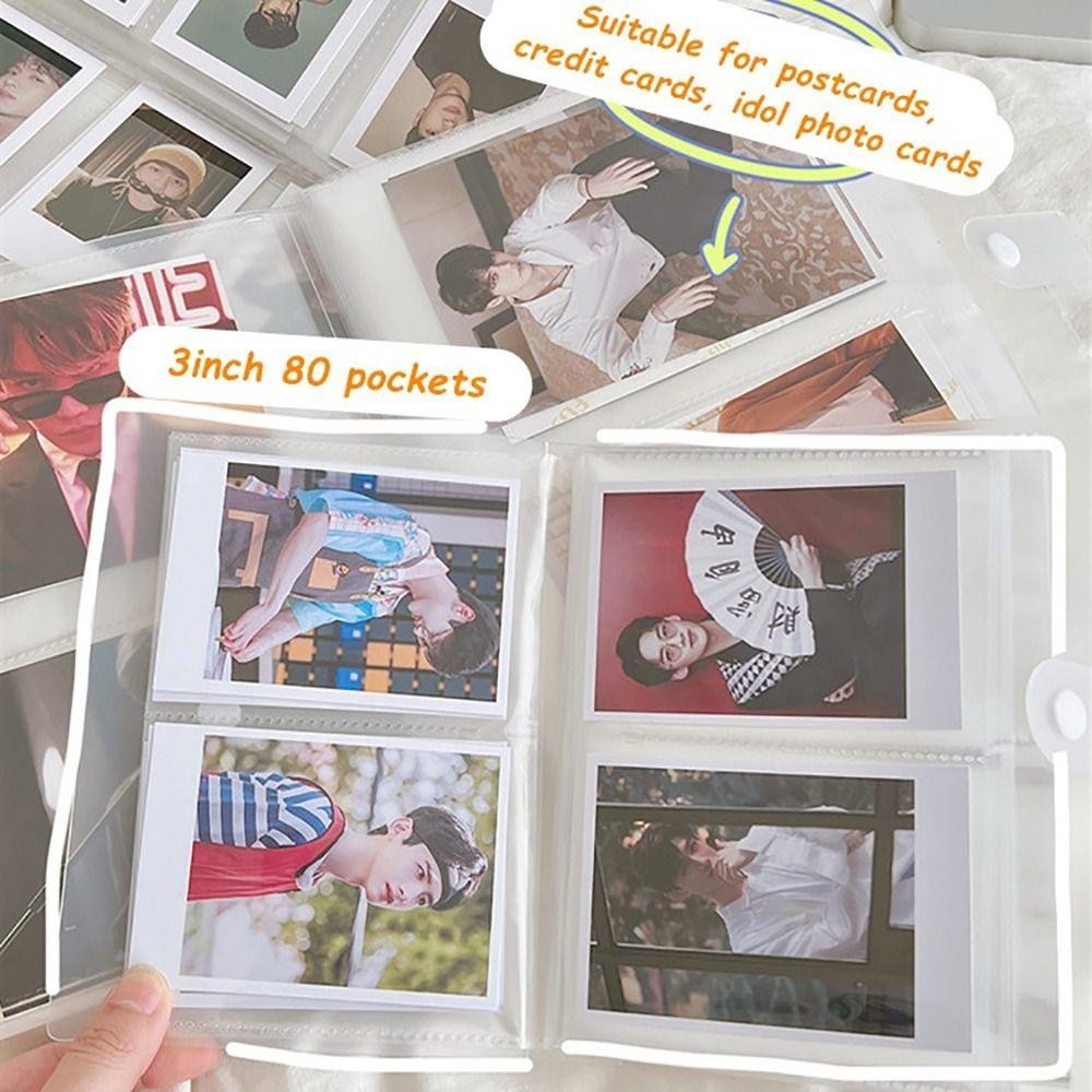 HOBBYIN 1 Cái Album Ảnh, Thu Thập Sách 80 / 160 Khe Đựng Thẻ Hình Ảnh, PVC Sáng Tạo Trong Suốt 3 / 4 / 5 / 6 / 7 Inch Photocard Chủ Thần Tượng Ngôi Sao