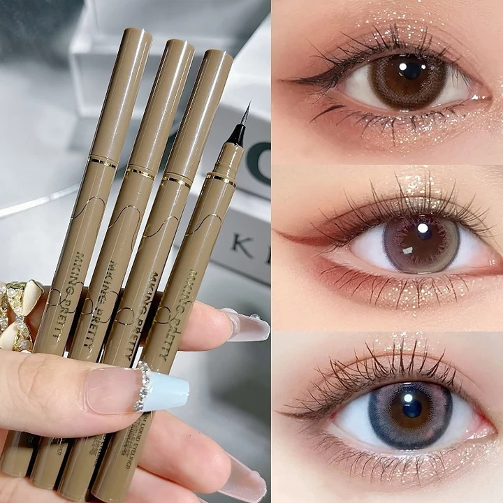 Bút kẻ mắt dạng lỏng khô nhanh 0,005mm - Bút kẻ mắt mờ siêu mịn - Bút kẻ mắt nằm tằm - Chống thấm nước, lâu trôi, chống mồ hôi - Bút mi mắt - Mỹ phẩm trang điểm mắt