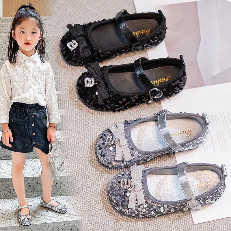 giày búp bê bé gái giày bệt cho bé kim tuyến lấp lánh êm chân sang chảnh QCCC có hộp cho bé từ 3 tuổi DK526