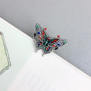 ❤ Ban Đầu Cloisonne Ngọc Series Hoa Sen Con Công Nhẫn Unisex Trang Sức Cá Chép Quà Tặng May Mắn Cung Điện Phong Cách Nhẫn
