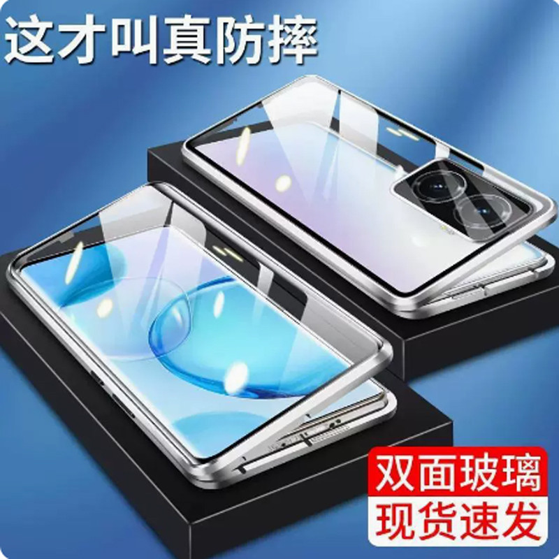 Ốp Lưng Cho OPPO 15 Reno15 Pr Max Reno14 Reno14 Pro Reno13 Reno12 Reno11F A54 A17 A17k Ốp Điện Thoại Từ Tính Hai Mặt Kính Cường Lực Nam Châm Kim Loại Lật
