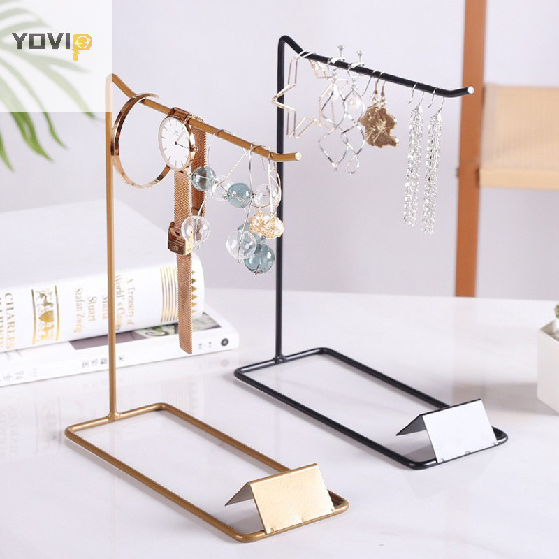 Yovip Sắt Trang Sức Trưng Bày Đứng Để Bàn Đồ lặt vặt Lưu Trữ Giá Để Đồ Trang Sức Cho Vòng Cổ Vòng Tay Bông Tai Nhẫn s VN