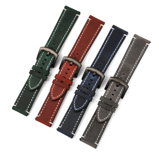 Dây đồng hồ da thật 18-24mm, da bò lớp trên, kiểu mờ mờ, phù hợp nam nữ, cho đồng hồ cơ/thạch anh, phong cách kinh doanh cổ điển