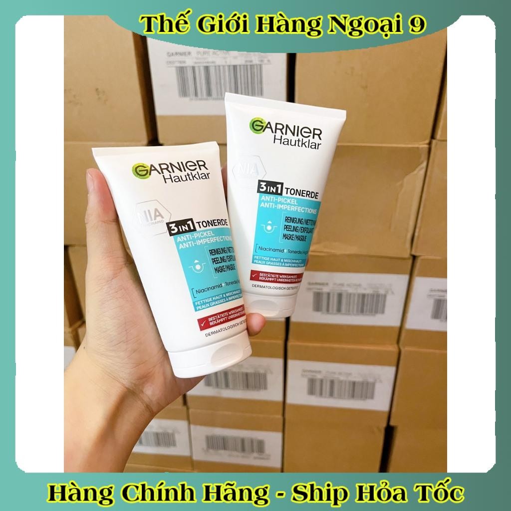 [auth] SỮA RỬA MẶT GARNIER 3IN1 CHO DA DẦU, NHỜN GIÚP SE KHÍT LỖ CHÂN LÔNG- NỘI ĐỊA ĐỨC ĐỦ BILL [Hot]