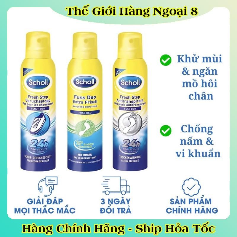 [DATE MỚI] Xịt khử mùi hôi chân và giày Scholl – Nội địa Đức Đủ Bill