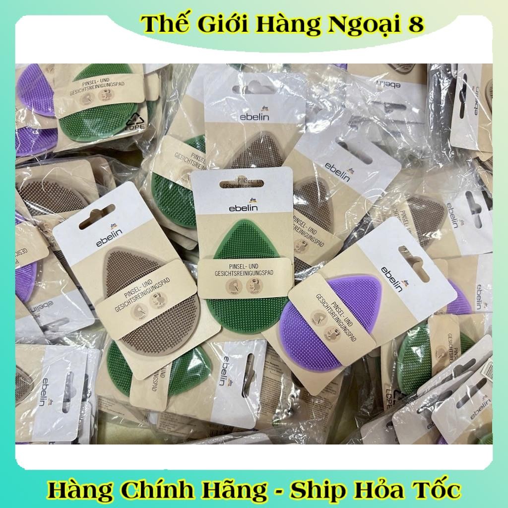 Miếng rửa mặt Silicon và bọt biển Ebelin Đức bền & sạch sâu lỗ chân lông