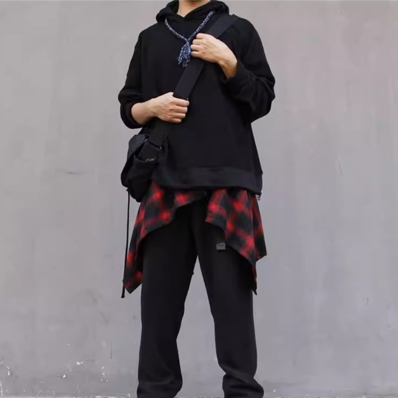 Tầm Nhìn Unisex Checkered Lớp Ngắn Quấn Váy Không Đều Xếp Ly Tạp Dề Váy Buộc Một Dòng Hông Khăn Overskirt Áo E