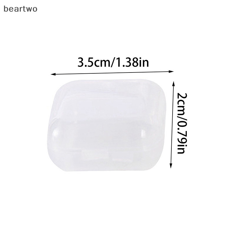 < Beartwo > 10 / 20 Chiếc Vuông Trong Suốt Trang Sức Hộp Bảo Quản Di Động Lật Hộp Thuốc Trang Sức Màn Hình Đẹp Bao Bì Bông Tai