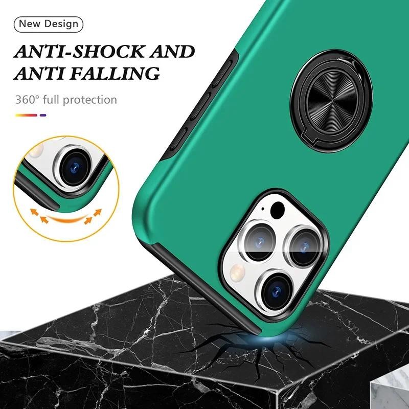 16 Plus Giá Đỡ Nhẫn Nhựa Vỏ Cứng Ốp Lưng Điện Thoại IPhone 16 15 14 13 12 11 Pro Max XS X XR 7 8 Vỏ Chống Sốc