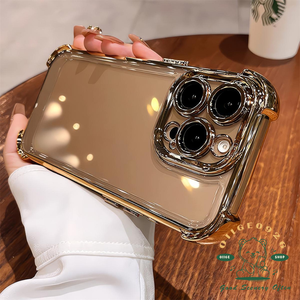 Mạ túi khí chống rơi Vỏ điện thoại iphone16 Pro Max 15 14 13 12 11 vỏ cho iPhone XR / XS vỏ silicon mềm TPU chống sốc