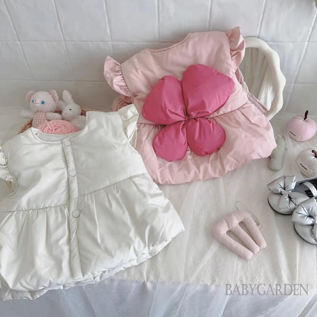 / / -kids / Bé gái Nút Bướm Ấm Áp Cotton Đệm Áo Dày Ngọt Ngào Thu Đông Áo Khoác Áo Khoác Ngoài