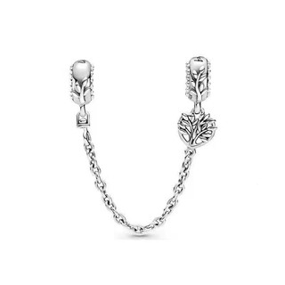 Spot goodss925 dây xích an toàn ngôi sao mặt trăng bạc Nhẫn hình trái tim tự làm chống rơi Vòng tay hình trái tim dây xích an toàn Hạt Gia đình cây