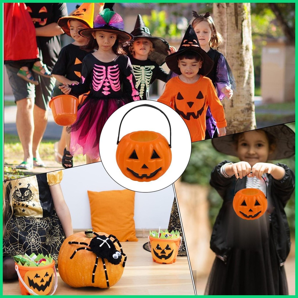 Halloween Xô Cho Trẻ Em Bí Ngô Ma Kẹo Xô Nhẹ Bí Ngô Ma Kẹo Lọ Có Thể Tái Sử Dụng Bí Ngô Ma jiwvn