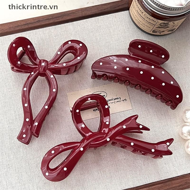 THI Retro Móng Vuốt Tóc Cao Cấp Cho Nữ Cô Gái Ngọt Ngào Thanh Lịch Lớn Kẹp Đa Năng Phụ Kiện Tóc Quà Tặng VN