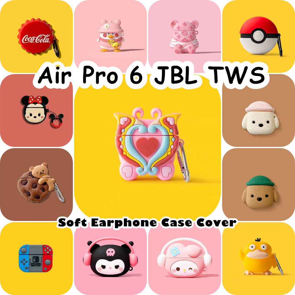 JBL [Ngôi sao tương lai] Dành cho Air Pro 6 JBLTWS Vỏ tai nghe silicon mềm hoạt hình đơn giản Vỏ NO.5