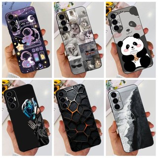 Fo Tecno Pova 3 LF7n Ốp Lưng Hoạt Hình Đáng Yêu Gấu Trúc Mềm Màu Đen Vỏ Bảo Vệ Cho Tecno Pova3 Ốp Lưng Chống Sốc