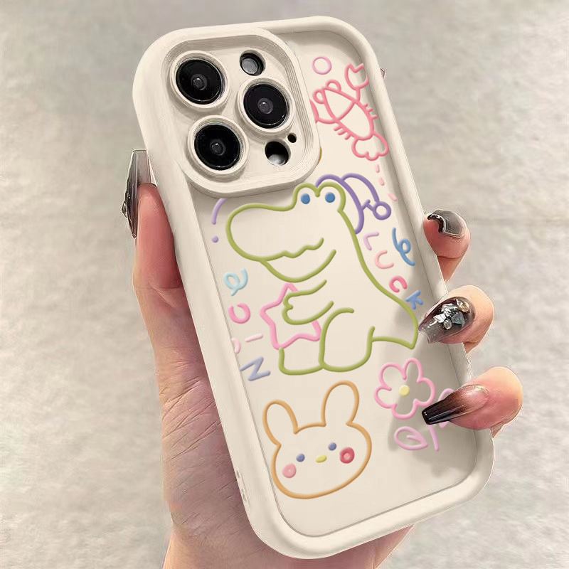 Vỏ Tương Thích Cho Samsung A06 A05S A05 A54 A55 A15 A35 A25 A24 A34 A14 A33 A53 A52 A52S A32 A23 A51 Line Graffiti Kitten Silicon Mềm Matte Cover