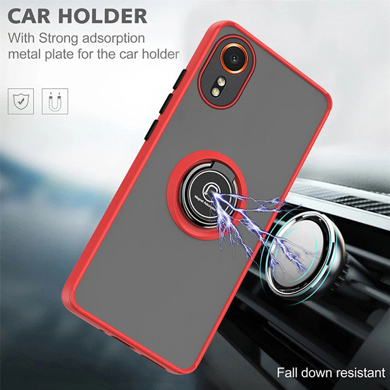 Dành cho Samsung Galaxy Xcover 7 Vỏ mờ mờ mờ có giá đỡ vòng xoay Ốp lưng TPU chống sốc