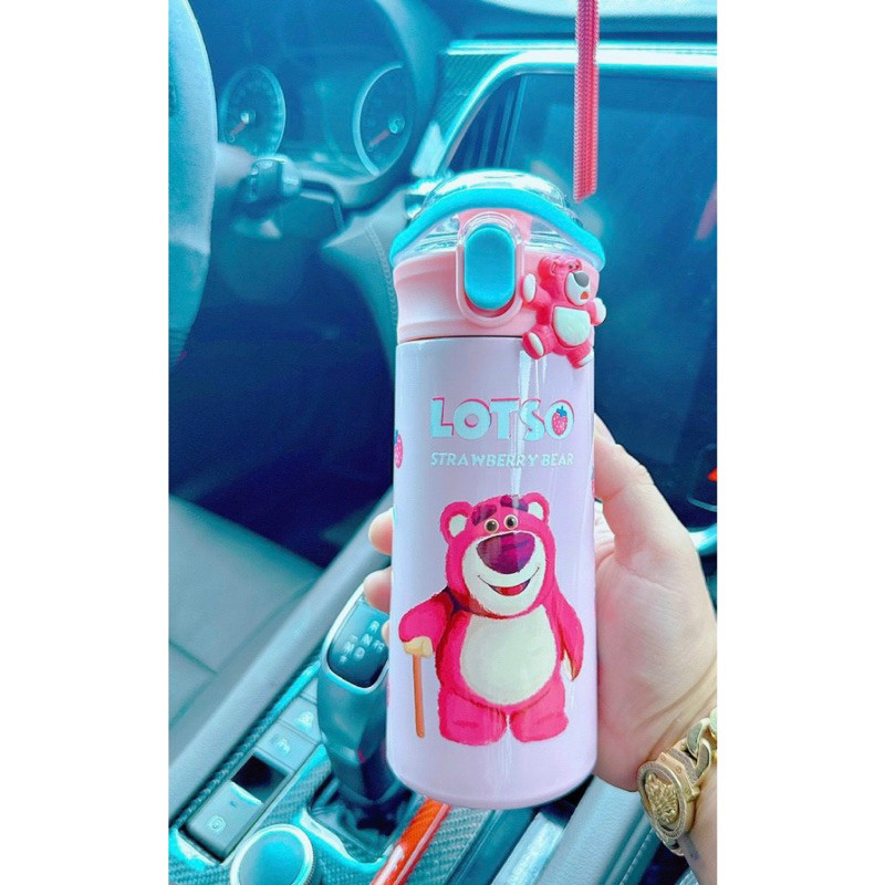 Bình nước giữ nhiệt 480ML kèm ống hút. Bình nước giữ nhiệt HÀNG VỀ SẴN, ly giữ nhiệt gấu dâu