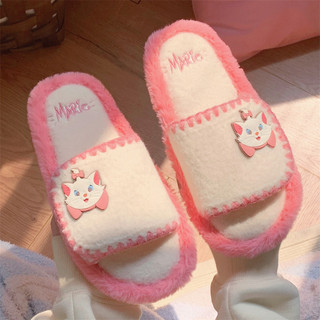 XIXITIAO Disney Marie Cotton Dép Nữ Dễ Thương Nhà Giày Cotton Đế Bằng