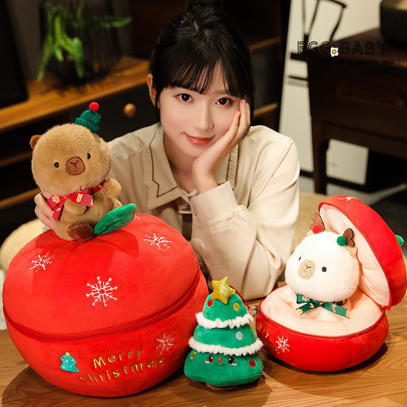 Giáng Sinh capybara Trái Cây Hòa Bình Sang Trọng Đồ Chơi capybara Cây Giáng Sinh Dễ Thương Ngày Lễ Búp Bê Quà Tặng Cho Bạn Bè Trang Trí Ngày Lễ