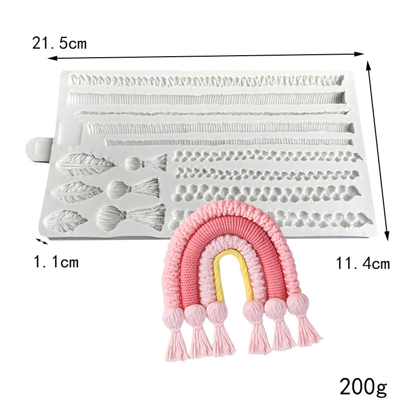 Dây gai dầu Tua Rua Vòm Nơ Bong Bóng Hình Bán Nguyệt Mô Hình Khuôn Silicon Khuôn Socola Fondant Bánh Trang Trí Khuôn