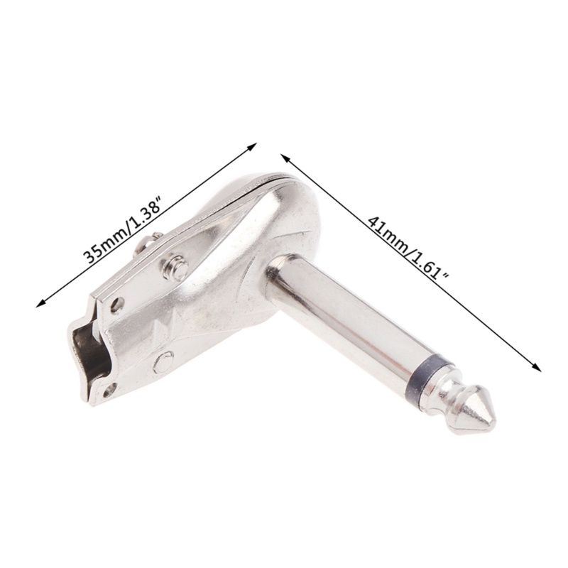 Redbaiaa1 10 Chiếc 1 4 6 35 Mm Mono Loa Góc Phải Đàn Guitar Phono Cắm Chảo Đầu Nối
