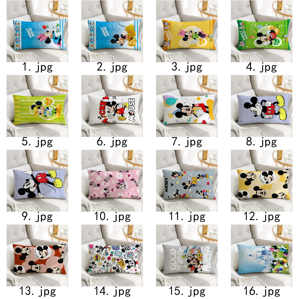 Vỏ gối hình chữ nhật chuột Mickey Vỏ gối Polyester in một mặt (Không có lõi)