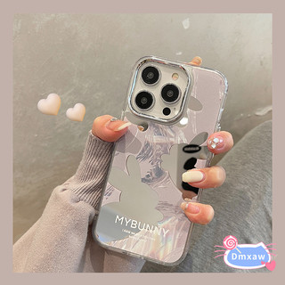 Ốp Lưng Thỏ Gương Tím Cho OPPO A60 4G A3 Pro 5G A3X Reno 12 11 Pro Reno 12F 11F A16K A16E A78 A58 2023 A18 A38 4G Vỏ Điện Thoại Dễ Thương Mạ Khung Ống Kính Vỏ Mềm Chống Rơi