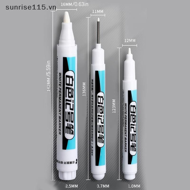 Srvn 0.7 / 1.0 / 2.5mm Bút đánh dấu màu trắng chống nước Bút kẻ sọc sơn Bút lốp ô tô.