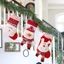 Tất trang trí Giáng sinh GIÁ RẺ, Tất Giáng sinh màu đỏ Tất dệt kim, Ông già Noel dễ thương Người tuyết Nai sừng tấm Túi quà tặng trẻ em Trang trí nhà cửa Phụ kiện treo