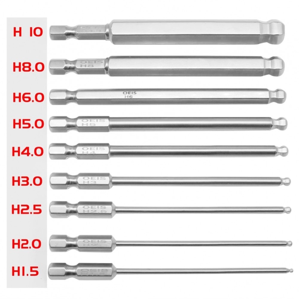 Bit tuốc nơ vít Trình điều khiển Bit Nam châm Thép hợp kim mét Độ chính xác cao 100mm