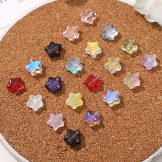 8mm ngôi sao năm cánh hạt thủy tinh Gradient Hạt rời hạt cườm Hoa tai diy Phụ Kiện Đầu phụ kiện mặt Dây Chuyền Nữ bán buôn