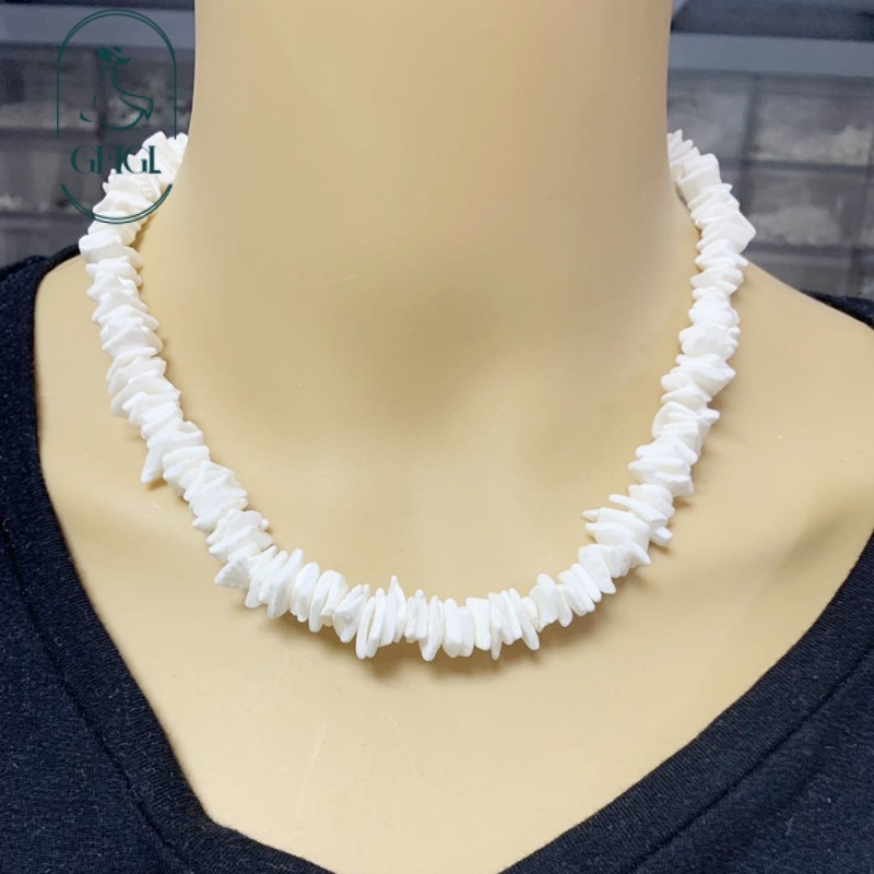 Ghgl❤️ Châu Âu Mỹ Xuyên Biên Giới Thời Trang Tự Nhiên Vỡ Vỏ Vòng Cổ Độc Đáo Handmade Không Đều Vỡ Vỏ Vòng Cổ Xương Đòn Dây Chuyền