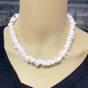 Ghgl❤️ Châu Âu Mỹ Xuyên Biên Giới Thời Trang Tự Nhiên Vỡ Vỏ Vòng Cổ Độc Đáo Handmade Không Đều Vỡ Vỏ Vòng Cổ Xương Đòn Dây Chuyền