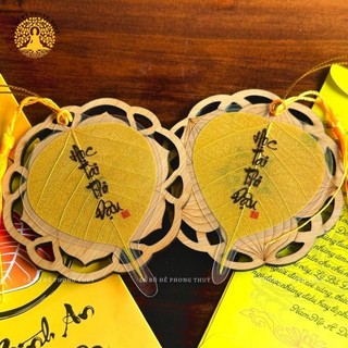 [Tặng Bao Lì Xì Lộc] Lá Bồ Đề HỌC TÀI THI ĐẬU Đã Khai Quang Nhũ Vàng Bình An May Mắn, Để Ốp Lưng Điện Thoại, Ví Bóp