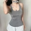 BARE.Y2K_Áo Cổ Yếm Cột Dây Có Lớp Lót Chất Dệt Nhũ Ánh Kim_A292 Nữ Women Top Thun Voi Cotton Jean Cổ Tròn